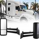 Door Mirror for Kenworth T680 T880 Replacement Driver Side Left Mirrors for Kenworth Truck Heated Adjustable Door Mirror for T880 T680 Semi Truck Accessories Black