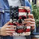 Case for iPad Air 13 inch (M3 2025 / M2 2024) / iPad Pro 12.9 inch (2022/2021/2020/2018),Wallet PU Leather Folio Cover Multi-Angle Stand with Auto Wake/Sleep,American Flag Skull