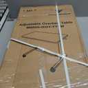 Vaunn Medical Pneumatic Adjustable Overbed Bedside Table With Wheels (Hospital and Home Use) (Walnut Brown)