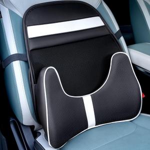 FLORICH Double Layer Breathable Mesh Lumbar Support Ergonomic Leather Lumbar Support Pillow with 3D Mesh Back Support and Adjustable Strap for CarSeat & Office Chair (Black) FLORICH Double Layer Breathable Mesh Lumbar Support Ergonomic Leather Lumbar Support Pillow with 3D Mesh Back Support and Adjustable Strap for CarSeat & Office Chair (Black)