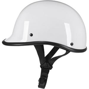 Helmets Half Cap Vintage Shell Open Face Motorcycle Helmet - DOT Approved (X-Large, White)