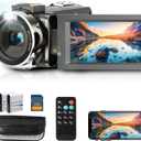 4K Video Camera Camcorder with IR Night Vision, WiFi Digital Camera, 18X Digital Zoom, Vlogging Camera for YouTube, Kids Video Camera, Built in Microphone, Remote, 2X Batteries