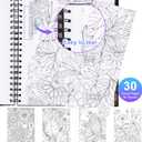 36 Colors Alcohol Markers & Coloring Book for Adults to Relax and Relieve Anxiety, Stress Free Adult Coloring Book with Markers included 30 Themes Designs