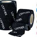 Weightlifting Hook Grip Tape w/Premium Adhesive for Olympic Weight Lift, Cross Fitness, Lifting, Stretch Athletic Finger Wrap, Protects Thumb Fingers Hand, Enhances Grip (3 ROLL, Black 1.5-inch)