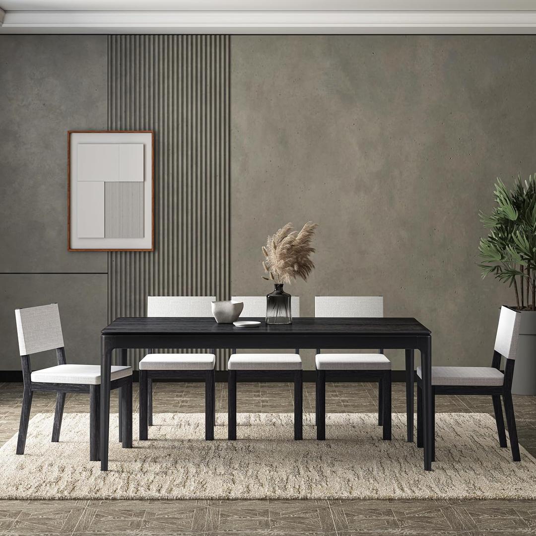 NTC Mingle 71 Inch Modern Design, Rectangular Dinner Table for Dining Room, Living Room Furniture, Effortless Assembly, Burnt Black