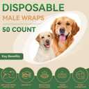 Dog Diapers Male,50 Count Small Male Dog Diapers Disposable for Doggie & Puppy,Ultra Absorbent Male Dog Wraps,Belly Bands for Male Dogs with Wetness Indicator(S Same as Other Brands' XS)