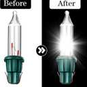 Mudder 200 Pieces 2.5V Replacement Christmas Tree Light Bulbs 50/100/150/200 Count Mini Incandescent Wire String Light Replacement Bulbs for Xmas Tree Decoration (Green Base with Warm White Bulb)