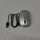 Wireless Bluetooth Mouse , Rechargeable 2.4G USB Optical , LED Slim Dual Mode(Bluetooth 5.0 and 2.4G) Wireless Mouse for Laptop, PC, Mac OS, Android, Windows(Silver) (Black)