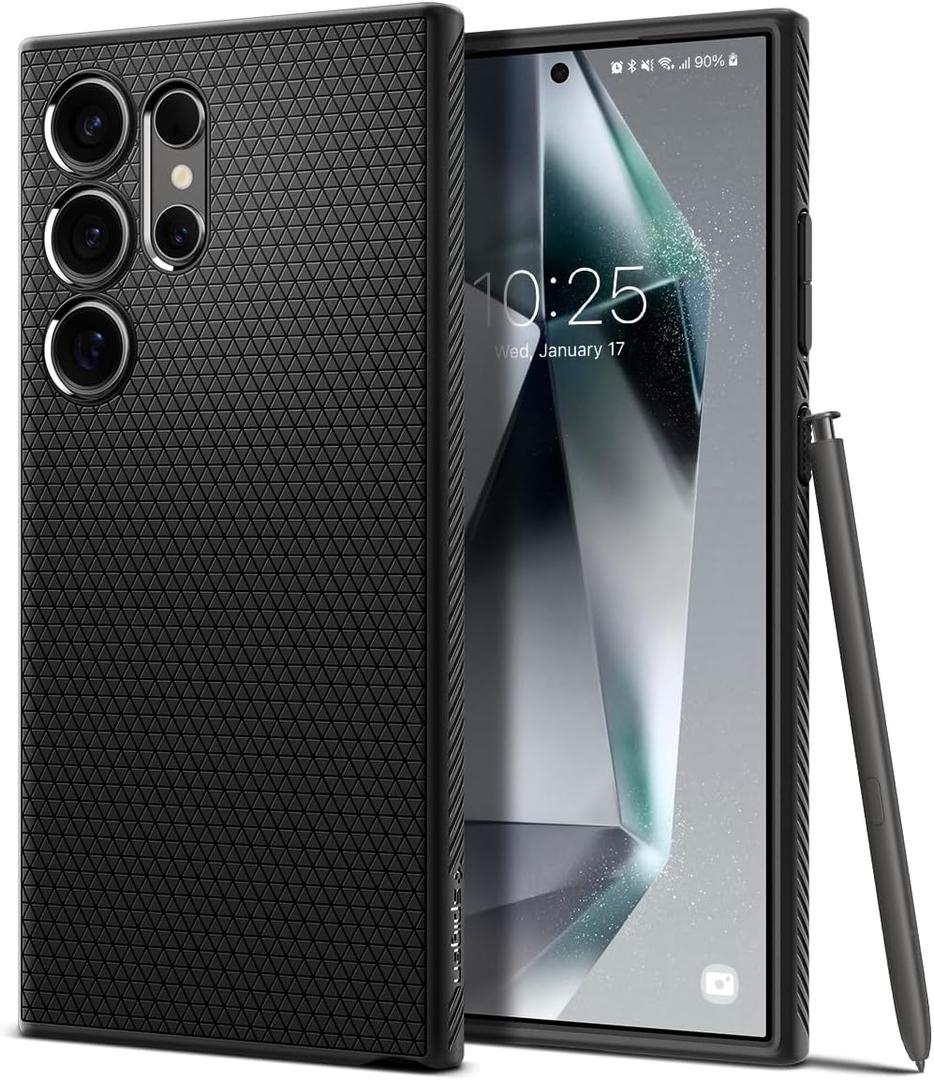 Spigen for Galaxy S24 Ultra Case, Liquid Air [No Magnet Ring] [Military-Grade Protection] - Matte Black