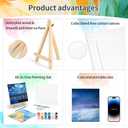 8 Pack 8 * 10In Canvas Boards for Painting, Art Canvas for Drawing with 16 Brushes & 8 Paint Trays & 16 Acrylic Paint, Mini Painting Canvas with Easel Set, Painting Kits for Adults Party