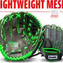 Franklin Sports Fastpitch Softball Gloves - Windmill Adult + Youth Fielding Gloves - 11" or 12" - Pink + Green (Green)