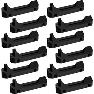 12 Pcs Black Mounting Feet Compatible with Toughbuilt Stacktech Mounting Plate Brackets Cleats Compatible with Toughbuilt Stacktech Tool Accessories Organizer, 5.6 x 1.8 Inch