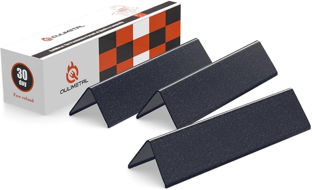 QuliMetal 7635 15.3" Flavorizer Bars for Weber Spirit E210, E220, S210, S215, Spirit 200 & GS4 Spirit II E210, Spirit II E220 with Front Control, 16GA Porcelain Steel Grill Heat Plates