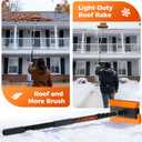 Year-Round Roof Rakes for Snow, Leaves & Moss – 16” No-Scratch Foam Blade & Roof Brush, 4.7-24ft Telescoping Snow Rake for Roof, Solar Panels, RVs & Cars, C-Shaped Push/Pull -Patent Pending