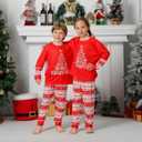 ANGELGGH Family Christmas PJs Matching Sets, Cute Holiday Pajamas Printed Top and Pants, Xmas Jammies for Couples/Men/Women (Women, S, Red Merry Star)