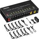 LEKATO Guitar Pedal Power Supply, True Isolated Pedal Power Supply with 10 Ports, USB Port, Short Circuit Protection, Guitar Pedal Power DC Output 9V 12V 18V for Effect Pedal