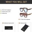 Long Keeper Retro Pilot Sunglasses Double Bridge Women Men Aviation Square Sun Glasses Thick Frame 70s Vintage Shades UV400