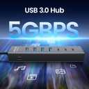 USB C to USB Hub Multiport Adapter, Aluminium 7-Port USB C Hub Multiport Adapter, USB Extenders, USB c Splitter for Thunderbolt, MacBook Pro/Air, Laptop, iPad, iMac, U Flash, PSSD, Keyboard, Mouse