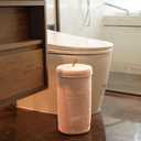Toilet Paper Holder Handmade Woven Cotton Toilet Paper Stand & Storage Basket with Lid, Freestanding Organizer for Bathroom, Fits 3 Mega Rolls Gradient Brown 14'' x 7''