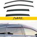 Smoke Tint with Chrome Trim Window Visors Compatible with 2007-2011 CRV CR-V Outside Mount Tape-On Style PVC Sun/Rain Guard Vent 4pcs