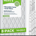 Future Way 14x20x1 Air Filters, 8-Pack with Reusable Frame, MERV 8, MPR 700 AC Furnace Filters, Space Saving & Cost-effective
