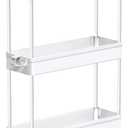SPACEKEEPER Slim Rolling Storage Cart, 3 Tier Bathroom Storage Organizer Laundry Room Utility Cart Mobile Shelving Unit, Multi-Purpose for Kitchen Office Bathroom Laundry Narrow Places, White