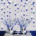6 Pack Metallic Foil Spray Table Centerpiece Decoration Star Brust Glitter Table Topper Decor for Birthday Graduation Holiday Christmas New Year's Eve Celebration Party Supplies Blue Silver