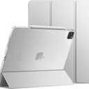JETech Case for iPad Pro 12.9-Inch (6th/5th Generation, 2022/2021 Model), Slim Stand Hard Back Shell Smart Cover with Auto Wake/Sleep (Silver)