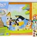 Bluey 5 Wood Puzzles with Storage Box, 72 Exclusive Mickey Mouse Clubhouse Stickers and Star Wars 300+ Stickers Bundle for Kids - Ages 3 and Up