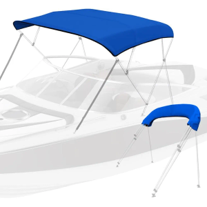 KAKIT 3 4 Bow Bimini Top Replacement Cover, Marine Grade Fabric Canvas with Storage Boot Easy Install Zipper Closure, Sun Shade Boat Canopy Replacement Canvas Only No Frame