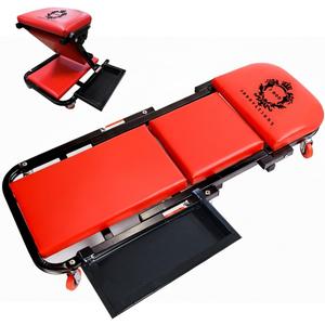 40" Mechanics Creeper Z fold with Side Tool Tray, 3 in 1 Low Profile,7pc-2.5" (360) Swivel castors, Heavy Duty 450lb Laying Capacity 300lbs Seated, Home and Garage,