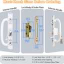 Sliding Glass Door Handle Set Replacement with Keyed Lock, 3-15/16" Screw Hole Spacing, Reversible Non-Handed Patio Door Handles, Aluminum Pull, Fits 1-3/8" to 2" Thick Doors (White, FullSet)