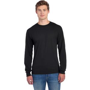 Jerzees Mens Dri-Power Cotton Blend Long Sleeve Tees, Moisture Wicking, Odor Protection, UPF 30+, Sizes S-3x (Black, S)