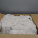 chovy Kids Girls Rabbit Plush White Comforter Sets Queen - 3PC Faux Fur Bed Set Skin Friendly Soft Warm Velvet Flannel Fluffy Fuzzy Bedding（Comforter x 1 Pillowcases x 2）