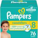 Pampers Baby Diapers - Swaddlers - Size 8, 76 Count, Ultra Absorbent Disposable Infant Diaper (Size 8)