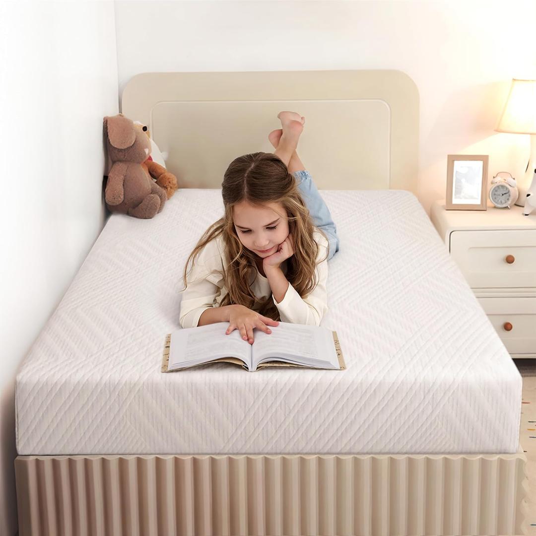 MLILY Twin Mattress in a Box, 5 inch Mattresses Made in USA for Kids Bed Single Size Daybed Individual Bunk, Memory Foam Medium Firm,