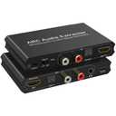 Tendak 192KHz ARC Audio Extractor, Digital Audio Extractor Converter, HDMI ARC + Optical + RCA L/R to HDMI + Optical + RCA L/R + 3.5mm Stereo for HDTV Soundbar Amplifier Speaker Headphones