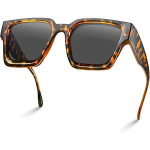 livho Square Polarized Sunglasses Trendy for Women Men Retro Sun Glasses for Women Men 2024 Oversized UV Protection Shades (Black/Black)
