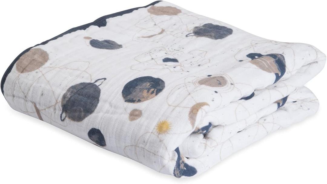 Little Unicorn Original Premium Cotton Quilt | Multi-Layered & Extra-Soft Muslin Fabric |for Babies & Toddlers (Planetary) (47"x47")