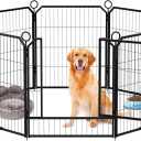 Large Adjustable Dog Playpen, 8 Panels at 32" Height with Gate, Ideal for Medium and Large Dogs, Convenient Storage, Versatile Layout for Indoor Spaces, Yards, and Camping Adventures.