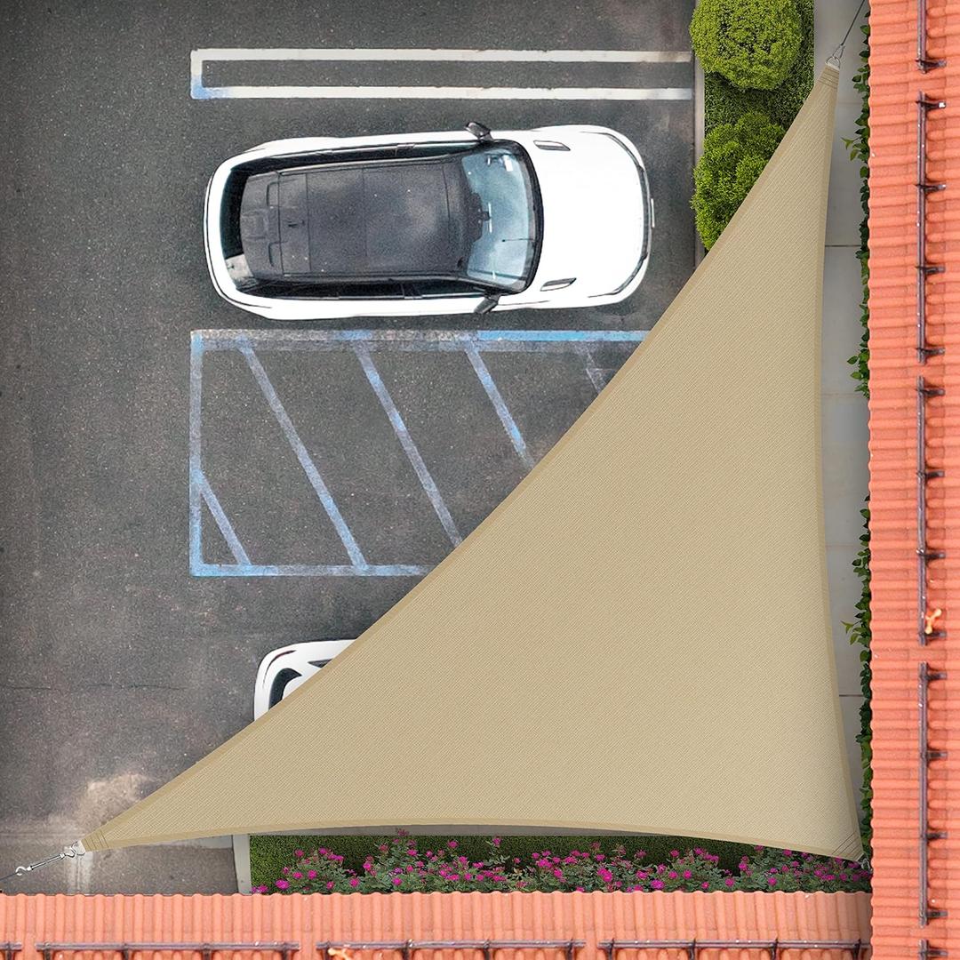 Royal Shade 10' x 10' x 14' Sand Beige Right Triangle Sun Shade Sail RS-SLT, 95% UV Blockage, 200GSM Commercial Standard Heavy Duty, Water & Air Permeable Canopy Mesh for Patio (We Make Custom Sizes)