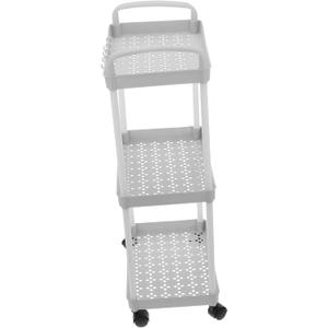 3-Tier Rolling Storage Cart for Kitchen and Bathroom Slim Plastic Organizer with Wheels Narrow Utility Cart for Home Nursery and Laundry