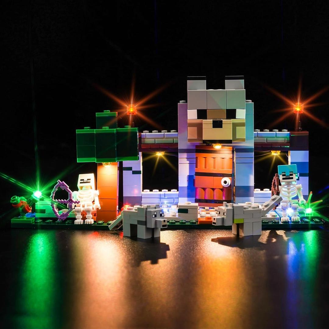 Upgraded Led Light Kit for Lego The Wolf Stronghold Building Set, Compatible with Lego 21261 (Model Not Included)