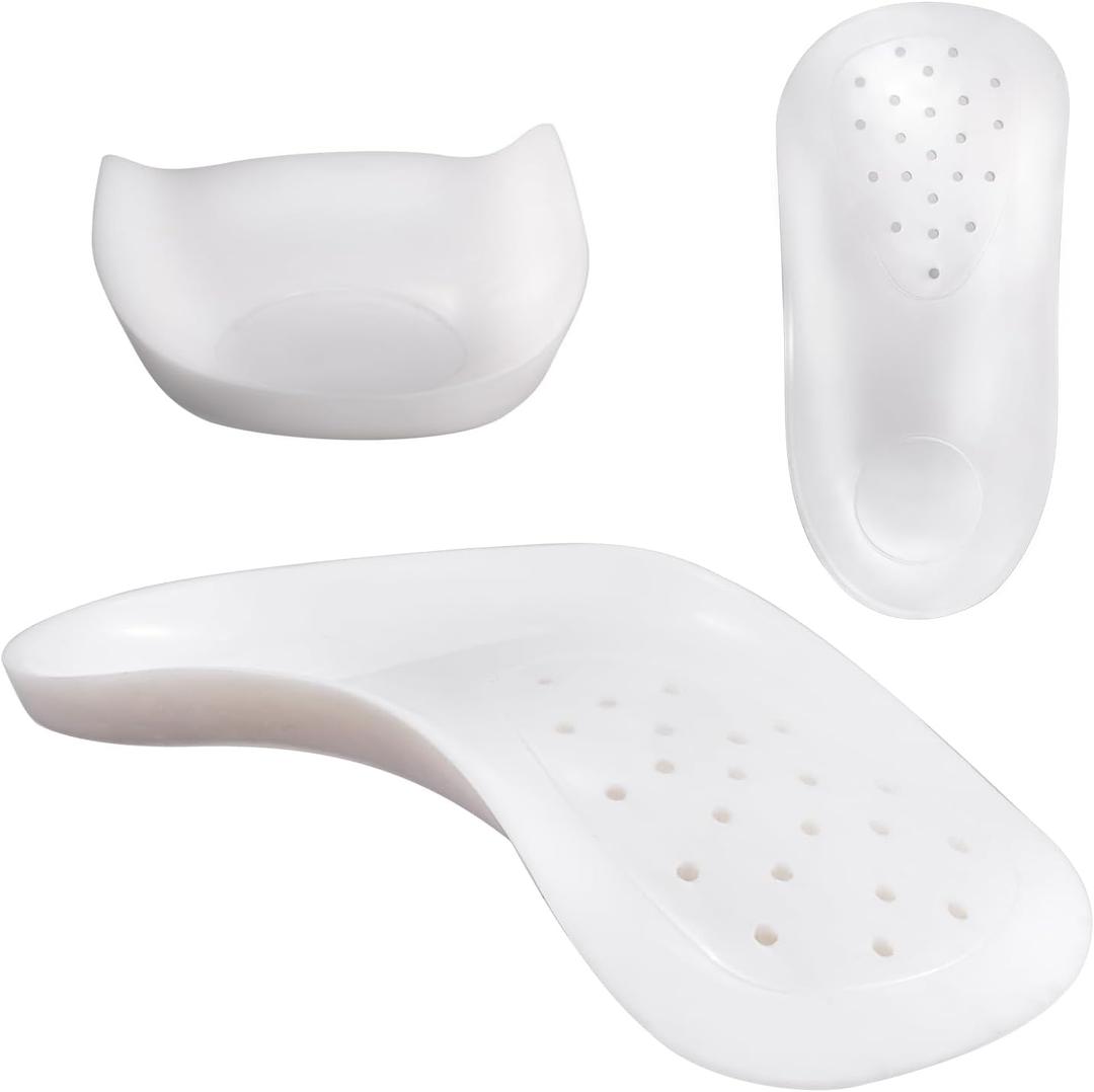 Original 3/4 Arch Support Metatarsal Support Orthotics Over-Pronation Insoles Relieve Plantar Fasciitis, Arch, Heel & Ankle Foot Pain (White, Men 9-12/Women 11-14)