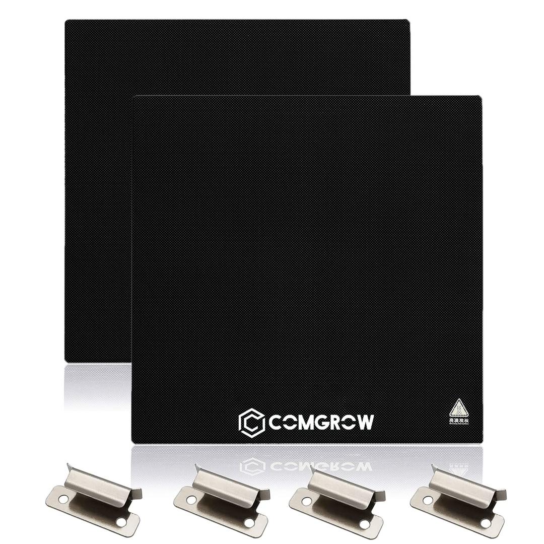 Comgrow 2PCS Ender 3 Pro Glass Bed, Upgraded Tempered Glass Plate with Bed Clips, Ender 3 Build Plate 235x235x4mm for Creality Ender 3 Pro/Ender 3 V2/Ender 3 V2 Neo/Ender 3 Neo/3 S1/3 S1 Pro/5 Pro