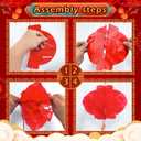 23Pcs Chinese New Year Decorations 2026 with 2 3D Dragon Decorations and 1 Red Ball and 20 Chinese New Year Plastic Lanterns for Chinese Spring Festival Party Decorations