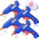 Zhengmy 4 Pieces Mini Hot Glue Gun with Glue Sticks for Class Projects Small Hot Melt Gun for Kids Low Temp with Rubber Protector Craft for DIY Arts, Sealing, Home Repairs, 20 W
