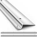 MorningRo 2 Pcs 10ga Steel Ramps Bracket for 48" x 4" Heavy Duty Trailer Ramps Attaching Lip Mounting Channel Ramp Ends for Trailers Tailgates Trunk Beds (Silver)