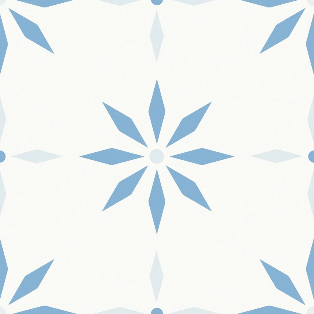 20-Pack Peel and Stick Floor Tile, 7.9x7.9 Vinyl Flooring for Bathroom Kitchen, Waterproof Non-Slip Durable Self-Adhesive Easy DIY Removable No Residue Blue White