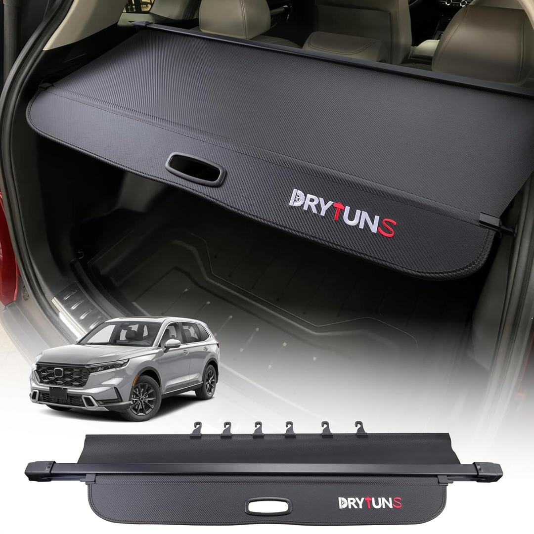 Cargo Cover for Honda CRV 2023 2024 2025, Trunk Cover Retractable for 2023-2025 Honda CRV | Include Hybrid | Security Shield Privacy Shade (with Hooks & Extension)